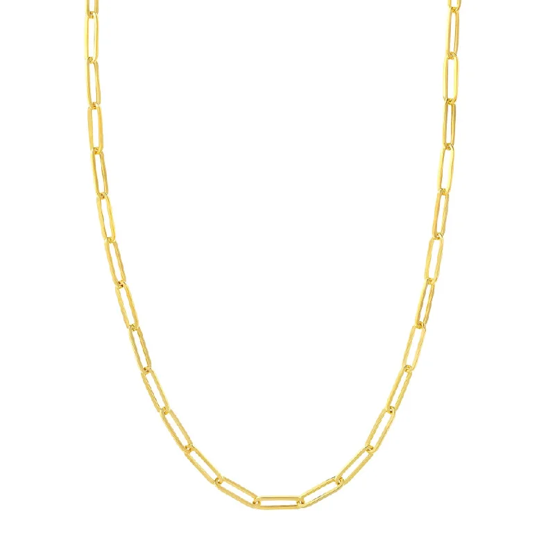 Gold and diamond necklaces  14k Yellow Gold Paper Clip Chain Necklace, 18"