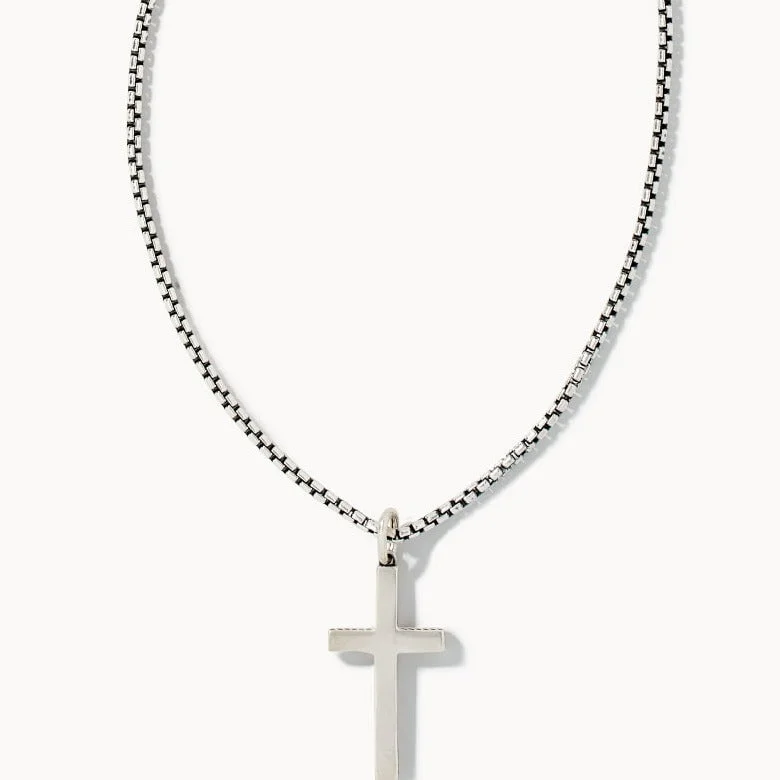 Winter snowflake necklaces  Scott Bros. Cross Necklace In Oxidized Sterling Silver