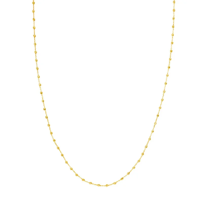 Sterling silver necklaces  14k Gold Diamond-Cut Beads Station Necklace