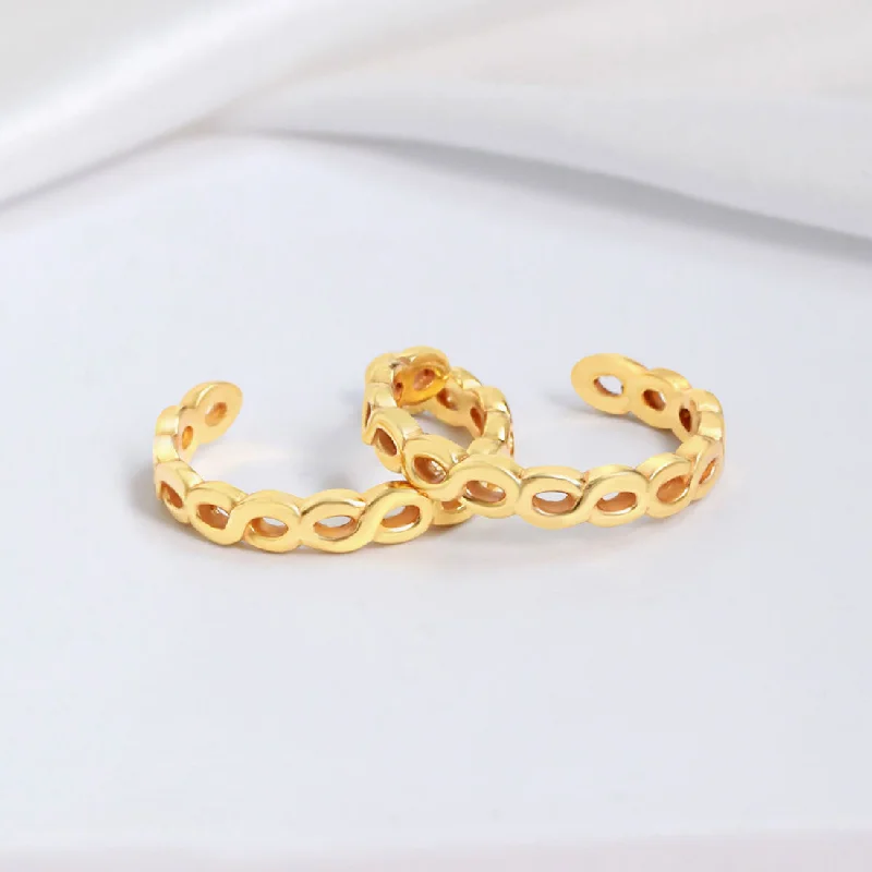 Twisted Gold Plated 925 Sterling Silver adjustable toe ring