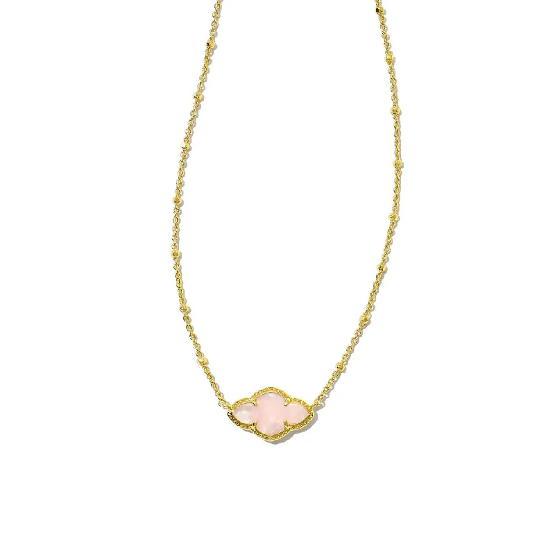 Modern minimalist necklaces  Kendra Scott Abbie Gold Pendant Necklace in Rose Quartz