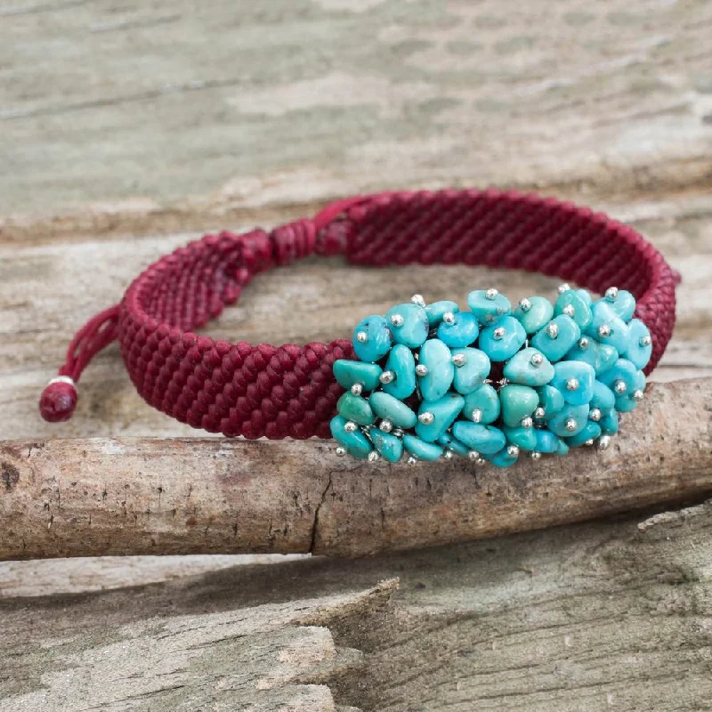 Mix and match bracelets  Handmade Sterling Silver 'Cranberry Chic' Reconstituted Turquoise Bracelet (Thailand)