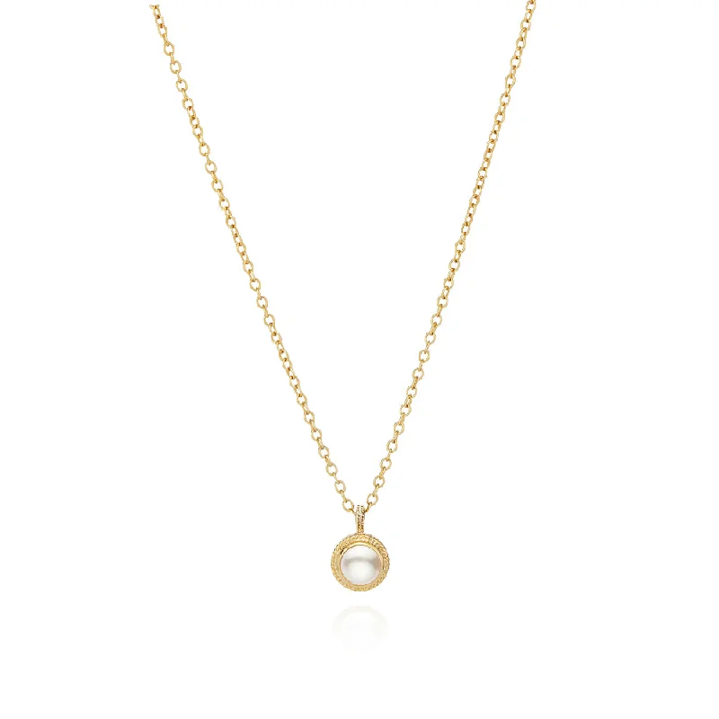 Birthday gift necklaces  Anna Beck Pearl Circle Drop Necklace