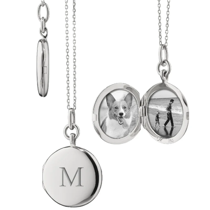 Christmas-themed necklaces  Slim "Quinn" Sterling Silver Engraved Locket Necklace