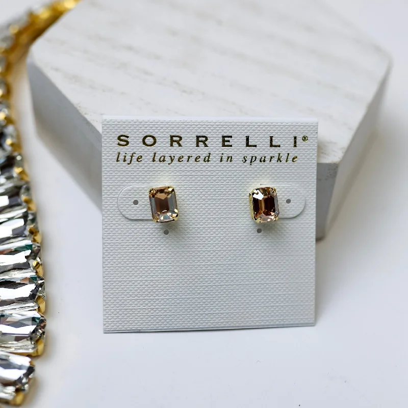 Flower earringsSorrelli | Mini Emerald Cut Stud Earrings in Raw Sugar