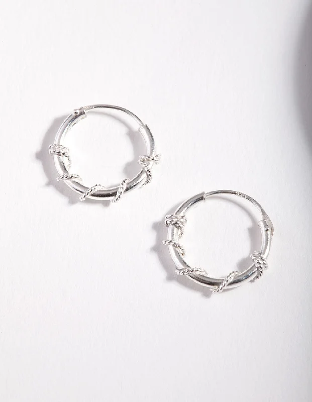 Hypoallergenic earringsSterling Silver Rope Twist Hoop Earrings