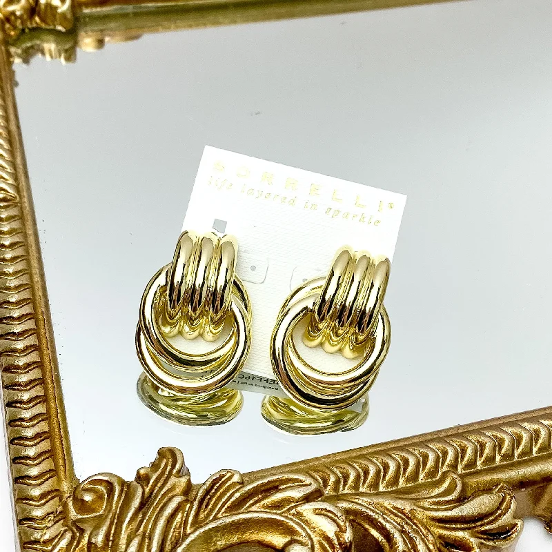 Boho tribal earringsSorrelli | Babs Clip On Earrings in Bright Gold Tone