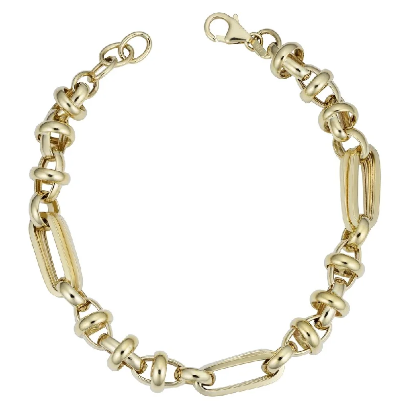 Heart-shaped bracelets  Fremada Men's 14k Yellow Gold Semi Solid Link Bracelet (8 millimeters, 8.5 inches)