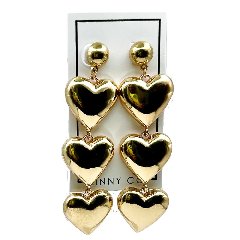 Shell earringsLinny Co | Brynn Gold Tone Heart Drop Earrings