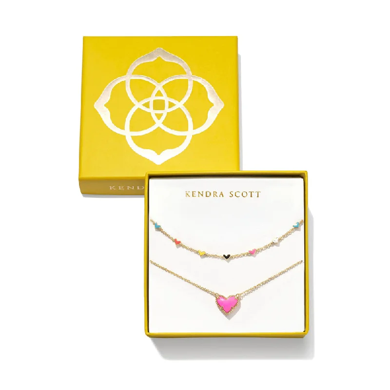 Simple pearl strand necklaces  Kendra Scott Ari Haven Enamel Heart Necklace Gift Set