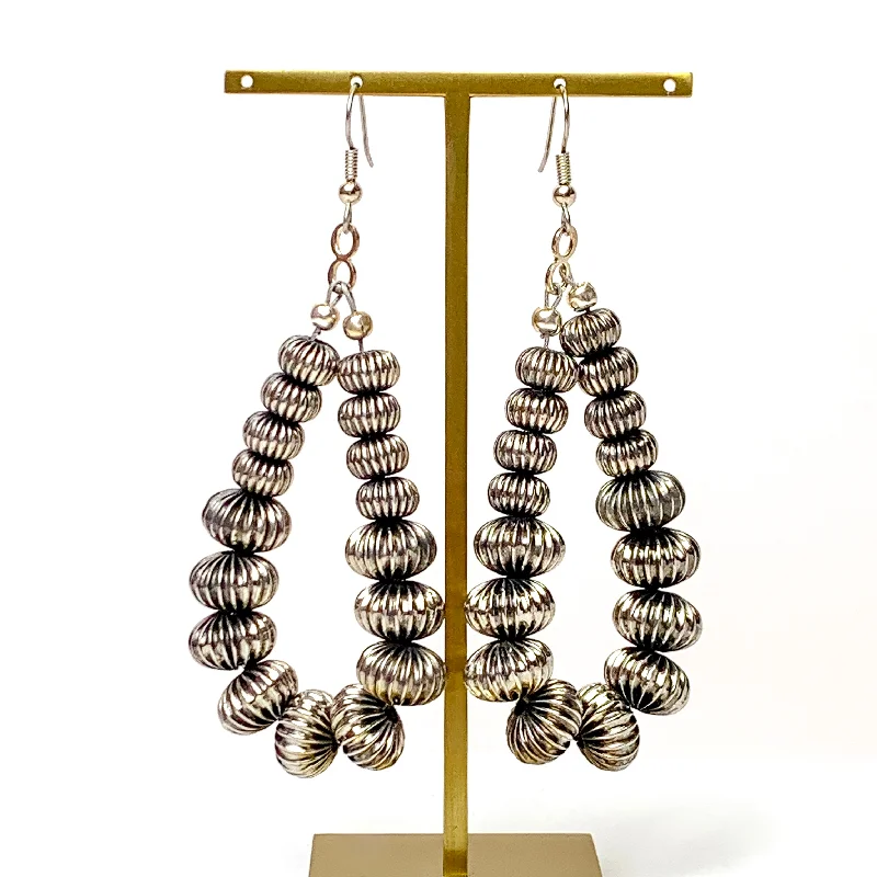 Silver and pearl earringsParty Till Sunday Silver Tone Beaded Teardrop Earrings