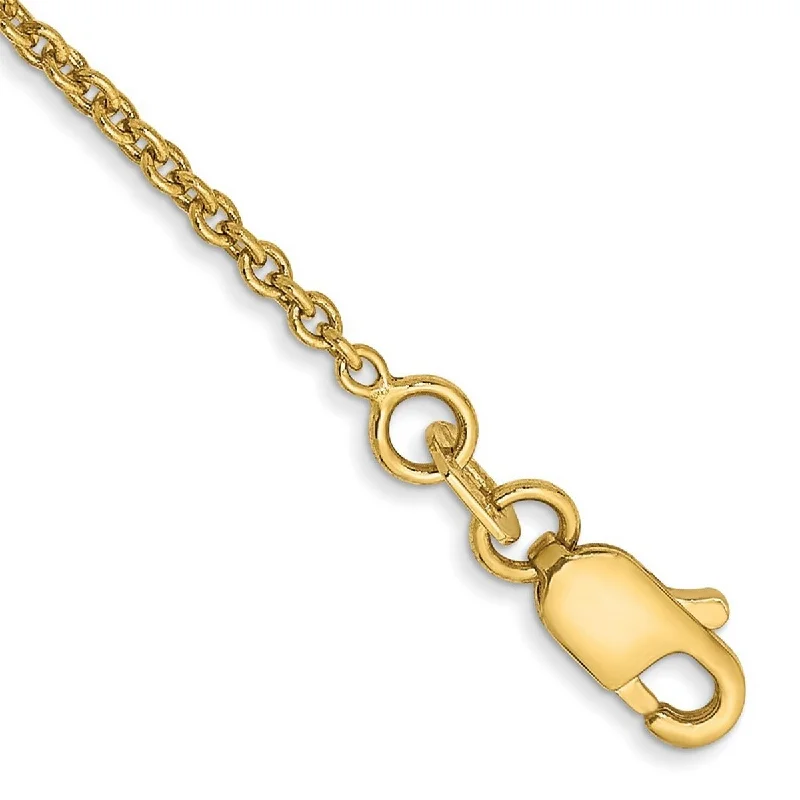 Hexagon bracelets  Curata 14k Yellow Gold 1.4mm Solid Polished Cable Chain Bracelet