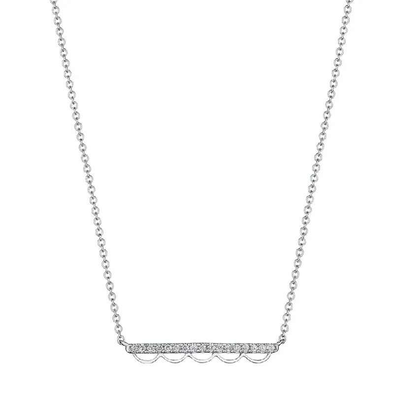 High-end diamond necklaces  Tacori 14k Open Crescent Diamond Bar Necklace