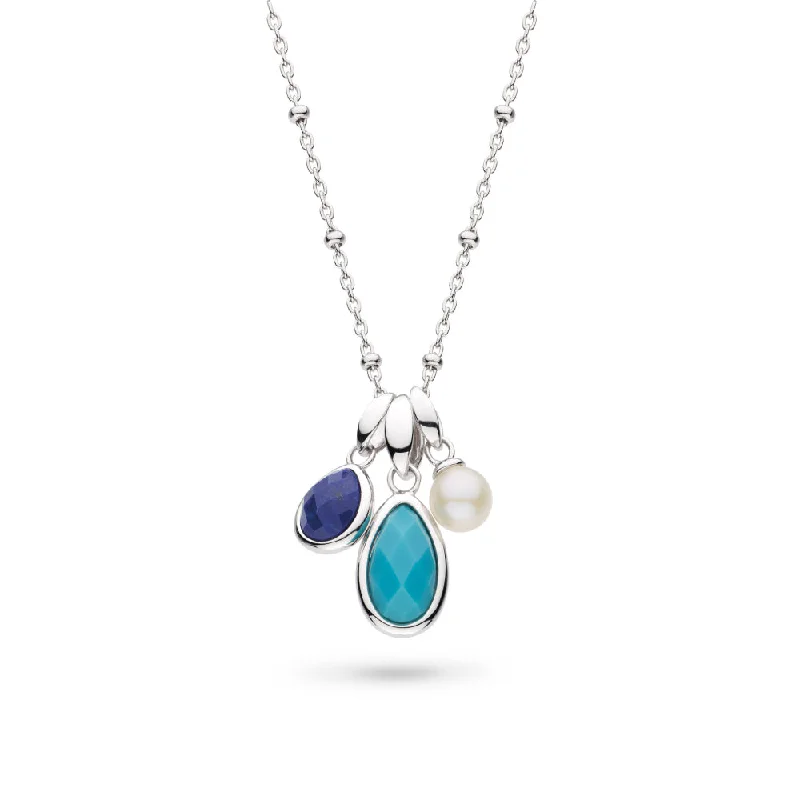 Bold charm necklaces  Kit Heath Coast Pebble Azure Gemstone Trio Pendant Necklace