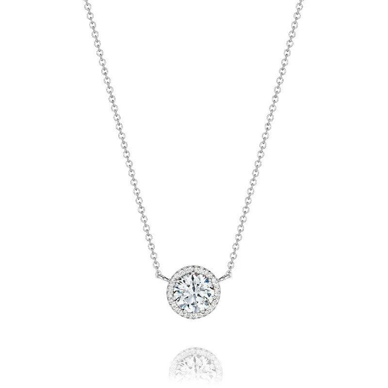 Hexagon pendant necklaces  Tacori Bloom Diamond Necklace 14kt White Gold