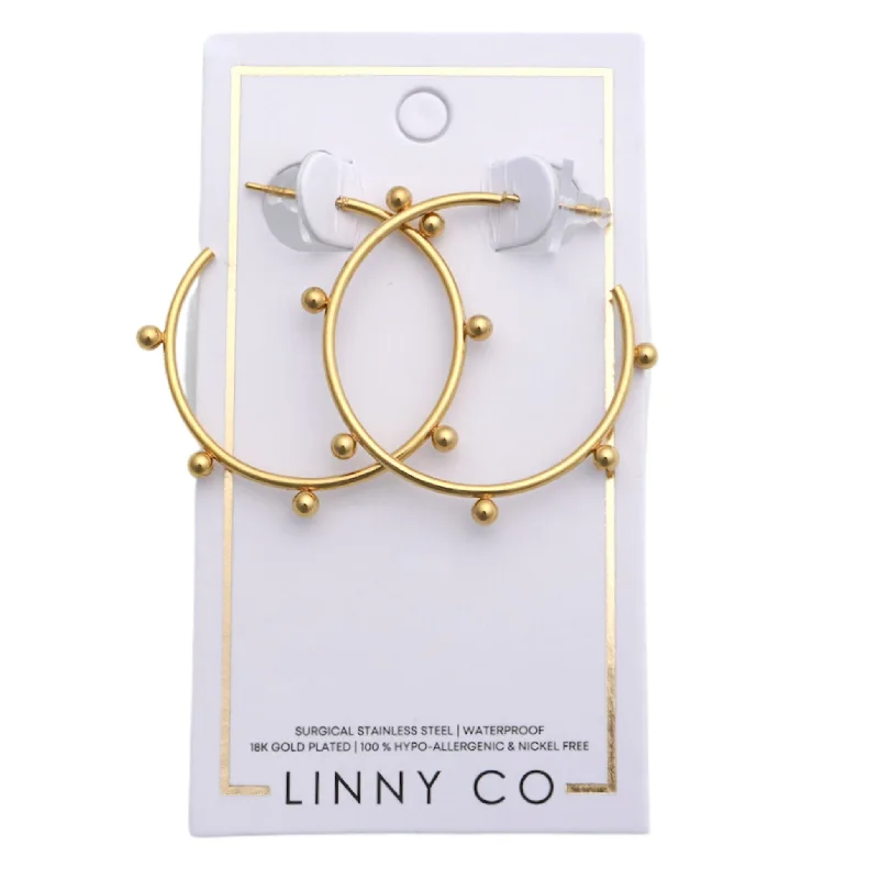 Bar earringsLinny Co | Lauren Gold Tone Medium Hoop Earrings