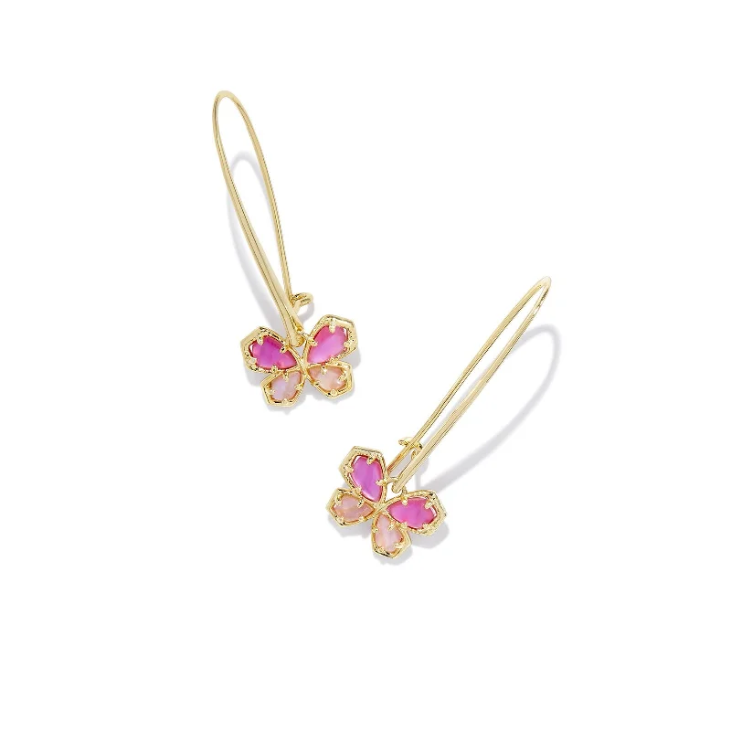 Crystal earringsKendra Scott | Mae Gold Butterfly Wire Drop Earrings in Azalea Illusion