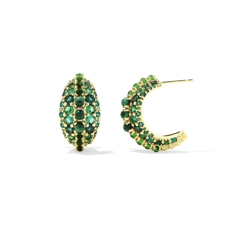 Pearl drop earringsKendra Scott | Krista Gold Hoop Earrings in Green Mix