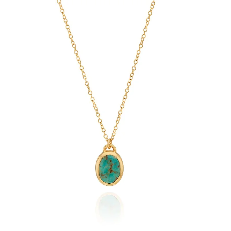 Nickel-free necklaces  Anna Beck Medium Turquoise Oval Pendant Necklace