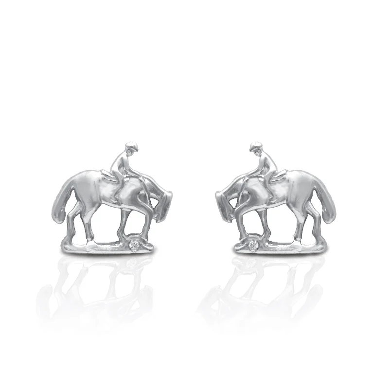 Sterling silver earringsKelly Herd Trail Horse Earrings-Sterling Silver