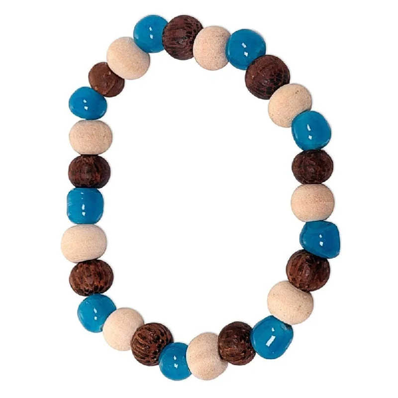 Birthstone bracelets for women  Ceramic Albesia Wood 'Colorful Morning' Bracelet