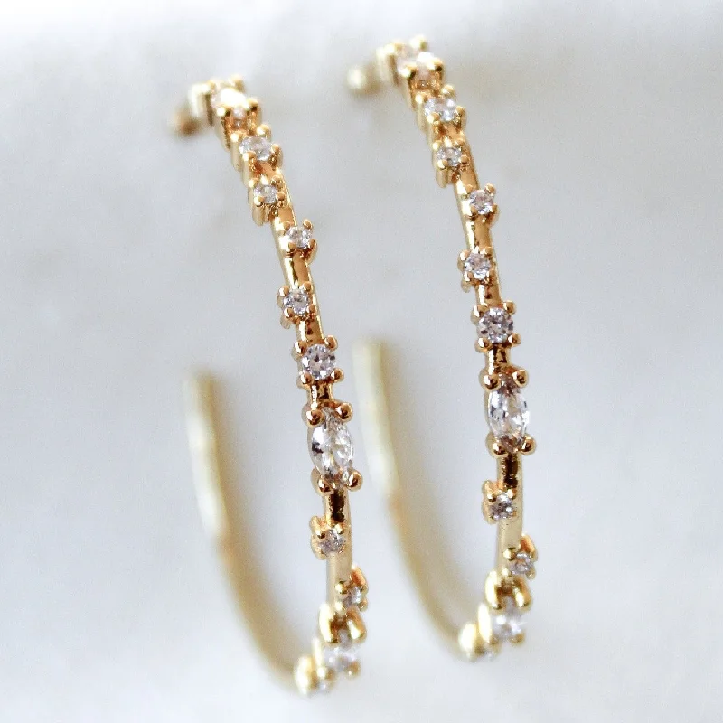 Pearl drop earringsKinsey Designs | Chase Large Hoop Earrings in Gold