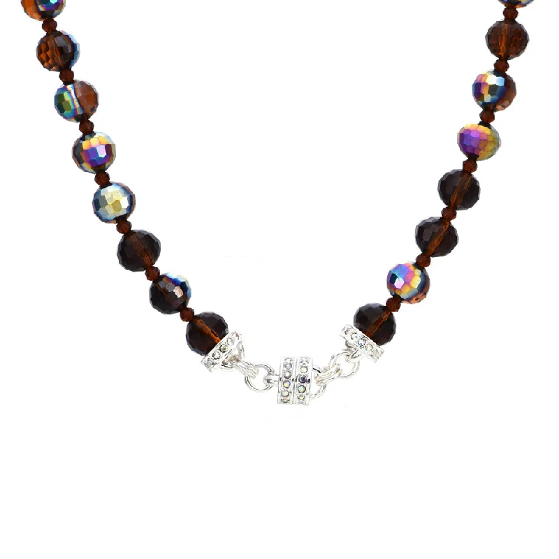 Black and gold necklaces  Mystic Crystal Beaded Magnetic Interchangeable Necklace (Sterling Silvertone/Cocoa Iridis)