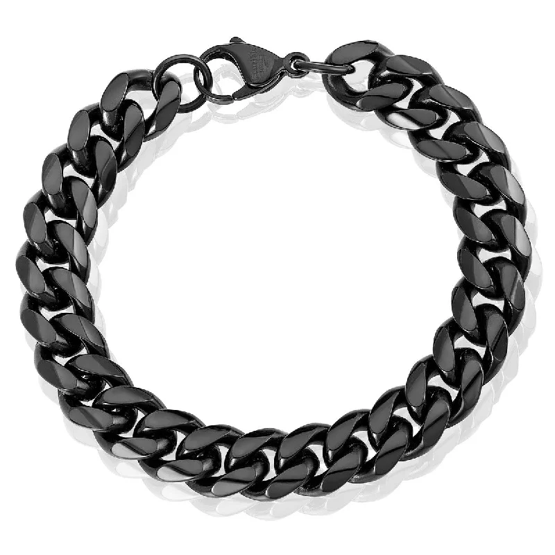 Star-shaped bracelets  Men's Stainless Steel 12mm Curb Chain Bracelet 8.5"