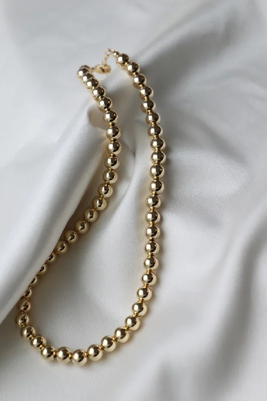 High-end diamond necklaces  GOLD FILLED 8MM BEADED NECKLACE