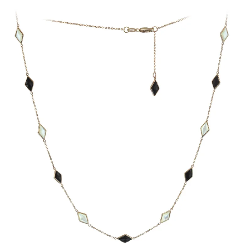 Statement necklaces for women  Olivia B. 14k Gold Onyx & Mother of Pearl Necklace