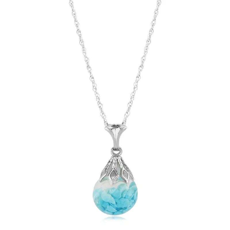 Heart-shaped necklaces  Silver Floating Turquoise Pendant Necklace