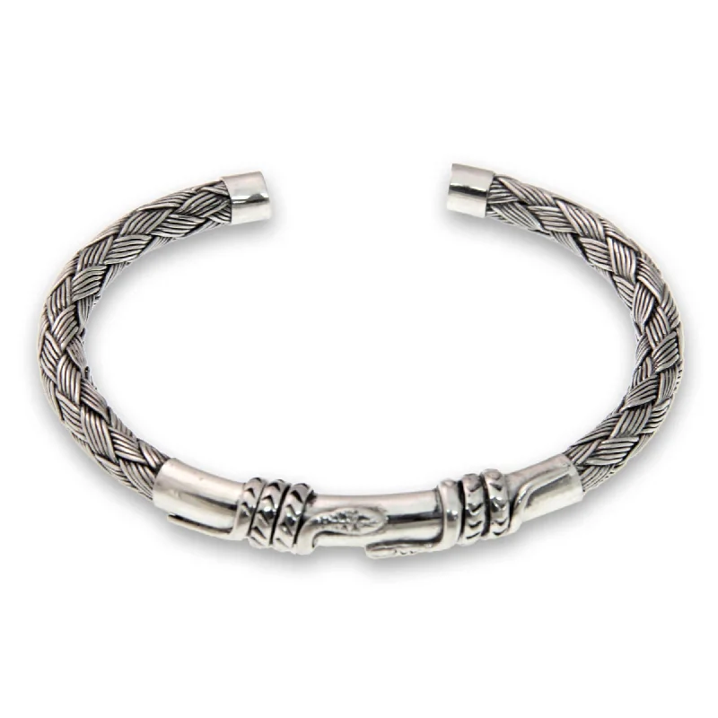 Gothic bracelets for women  Sterling Silver 'Balinese Serpents' Bracelet (Indonesia)