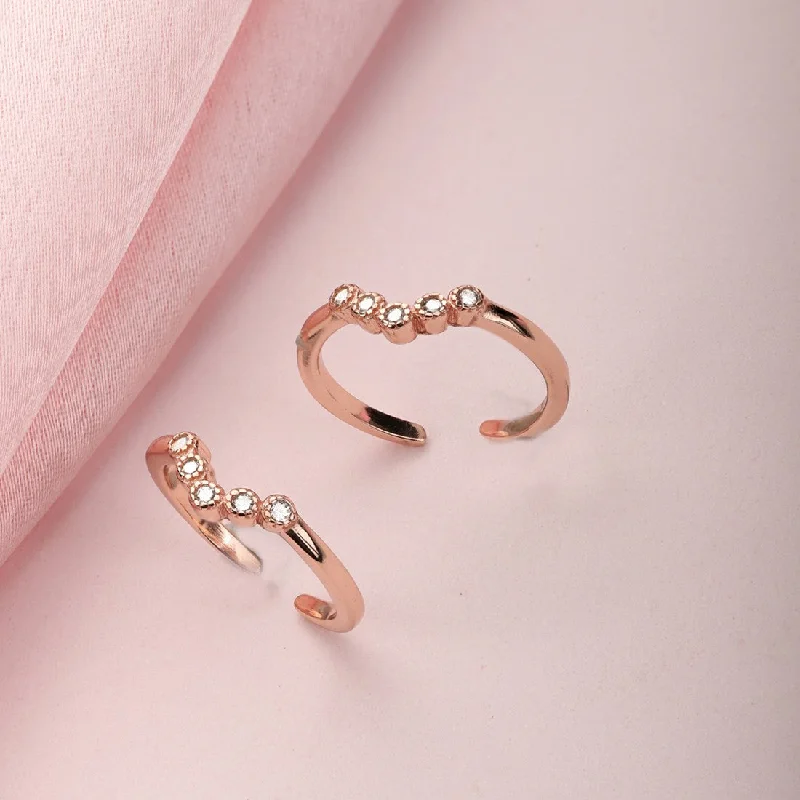 Dreamy Wishbone Rose Gold 925 Silver Toe Ring