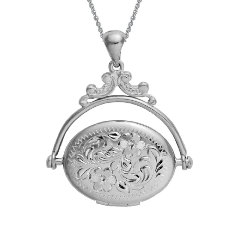 Vintage-inspired necklaces  Sterling Silver Revolving Locket Necklace 16-18"