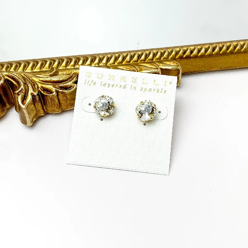 Anniversary gift earringsSorrelli | Halcyon Stud Earrings in Bright Gold Tone with Clear Crystals