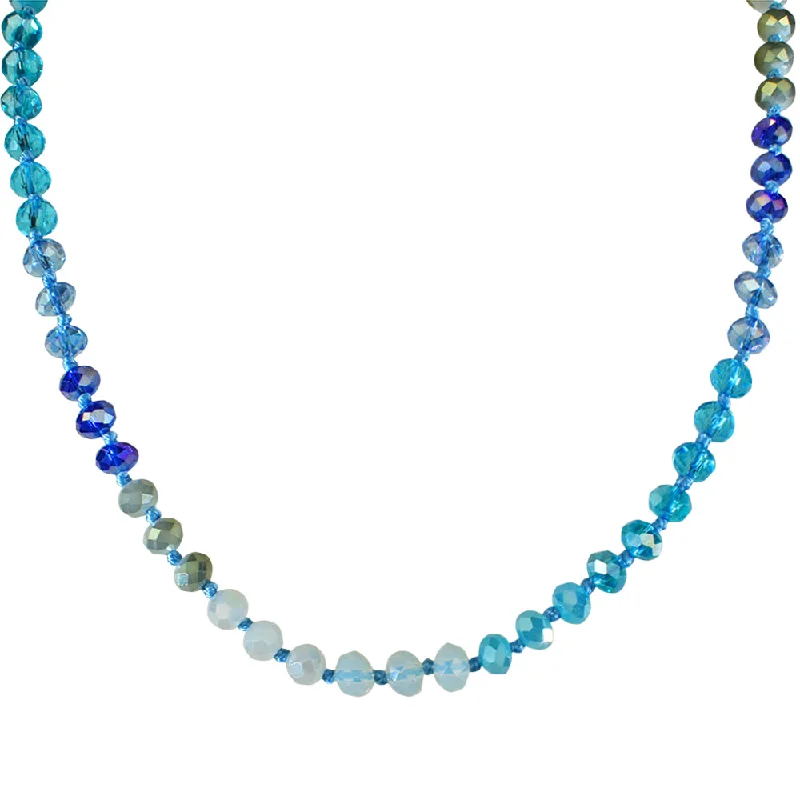 Diamond pendant necklaces  Divine Ombre 6mm Beaded Necklace (Goldtone/Blue)