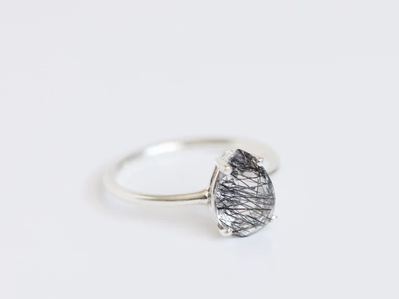 Black Rutilated Quartz Ring