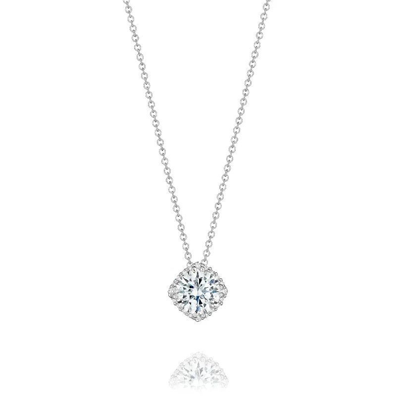 Engraved pendant necklaces  Dantela Bloom Diamond Necklace