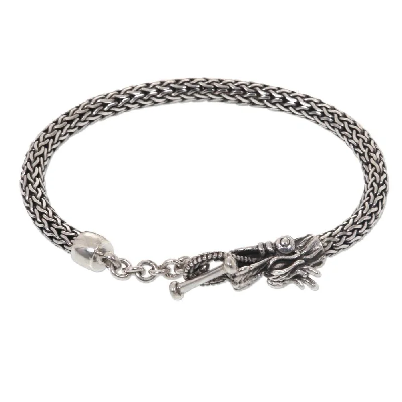 Mixed metal bracelets  Handmade Sterling Silver 'Dragon Tale' Bracelet (Indonesia)