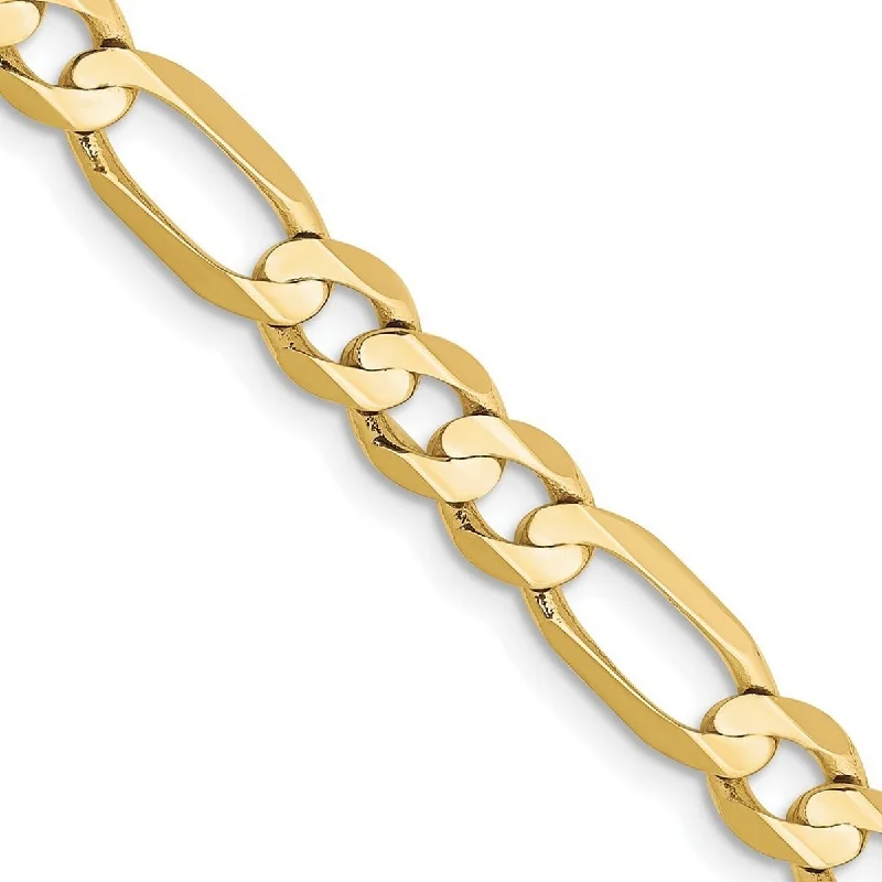 Zodiac sign bracelets  Curata 10k Yellow Gold 6mm Solid Polished Light Figaro Chain Bracelet