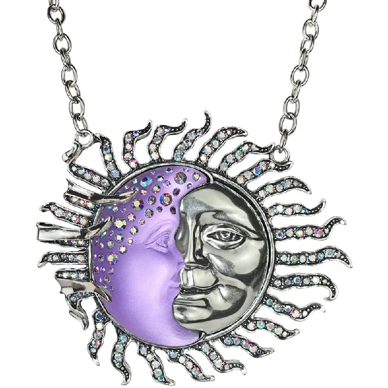 Purple amethyst necklaces  Sunshine Illusion Seaview Moon Shadow Ornament/Necklace (Silver Ox/Violet Illusion)