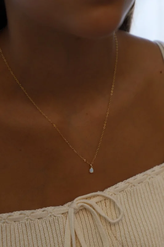 Valentine’s Day gift necklaces  OPAL TEARDROP NECKLACE