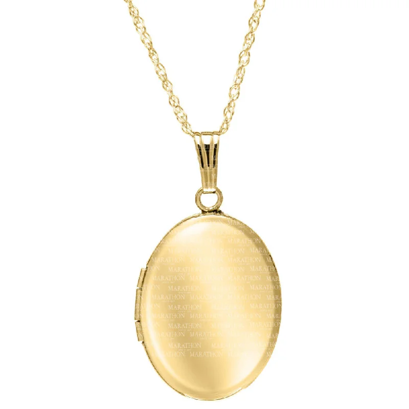 Matching earring and necklace set  14k Gold Oval Locket Necklace