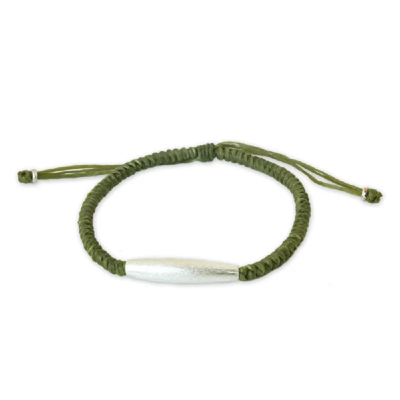 White gold bracelets  Handmade Silver 'Peaceful Jungle' Braided Bracelet (Thailand)