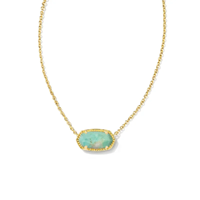 Multicolor crystal necklaces  Kendra Scott Elisa Necklace -  Gold Sea Green Chrysocolla