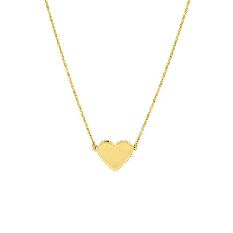 Budget-friendly necklaces  14K Gold Flat Heart Pendant Necklace