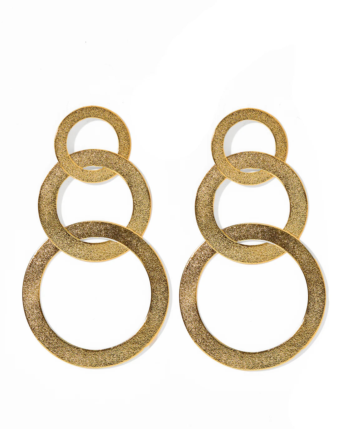 Thin wire earringsLinny Co | Camilia Triple Tier Drop Earrings in Gold