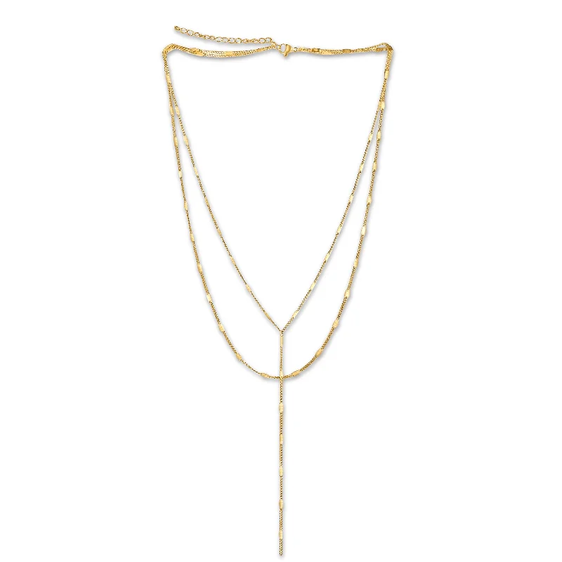 Bohemian layered necklaces  Camilla Dainty Lariat Chain Necklace