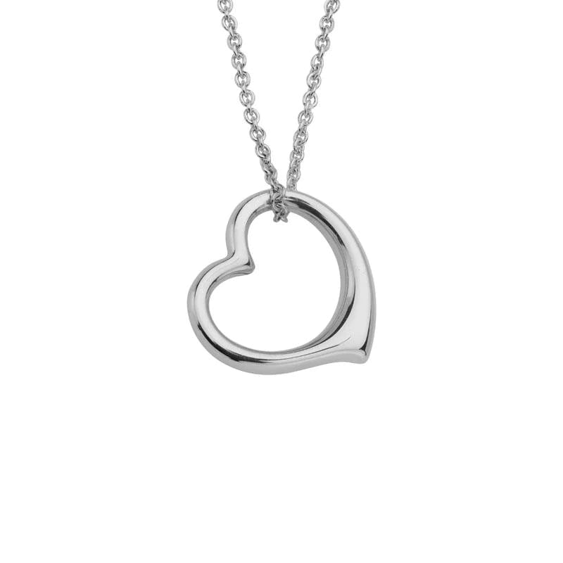 Platinum necklaces for women  Sterling Silver Floating Open Heart Necklace