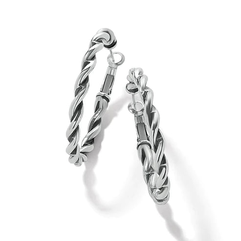 Heart-shaped earringsBrighton | Interlok Twist Oval Leverback Hoop Earring in Silver Tone